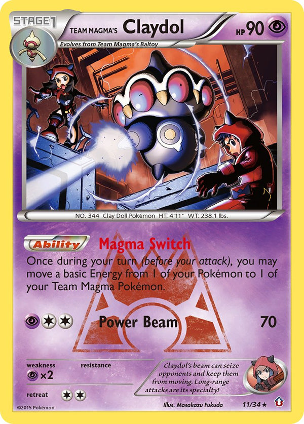 Team Magma's Claydol - 011/034 (DCR) Holo Rare - Near Mint Holofoil