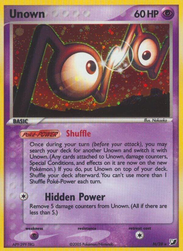 Unown (N) - (N/28) (UF) Holo Rare - Light Play Holofoil