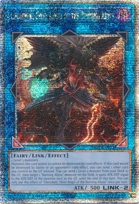 Cherubini, Ebon Angel of the Burning Abyss (RA01-EN042) Quarter Century Secret Rare - Near Mint 1st Edition