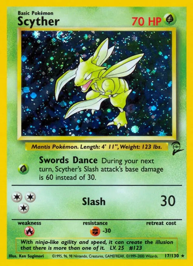 Scyther - 017/130 (BS2) Holo Rare - Light Play Holofoil