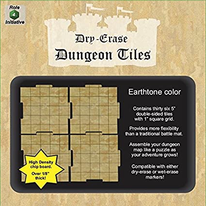 Dry Erase Dungeon Tiles: Earthtone - Pack of 36 Five Inch Squares