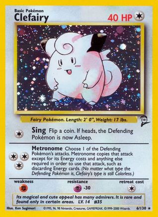 Clefairy - 006/130 (BS2) Holo Rare - Damaged Holofoil