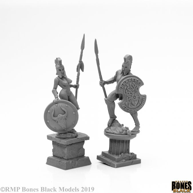 Bones Black 44126: Amazon and Spartan Living Statues (Bronze)