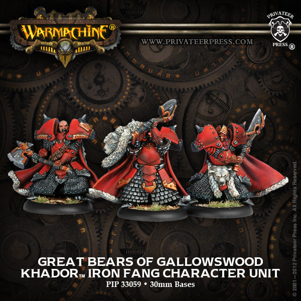Warmachine: Khador - Great Bears of Gallowswood, Character Unit (3 Metal)