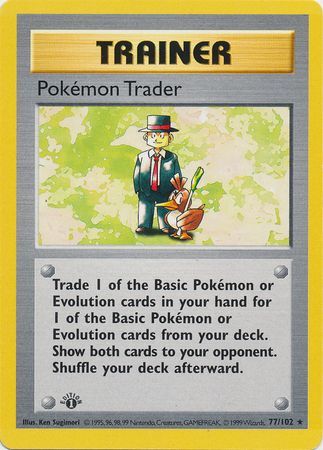 Pokemon Trader - 077/102 (BS) 1st Edition Rare - Near Mint