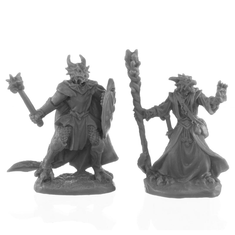 Bones Black 44144: Dragonfolk Wizard and Cleric