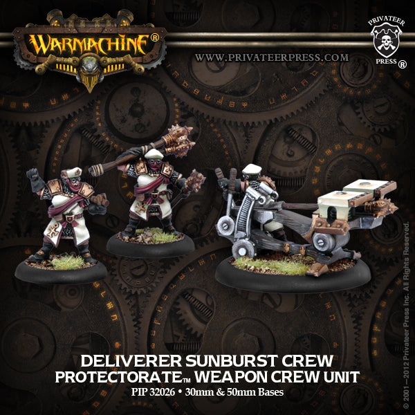 Warmachine: Protectorate - Deliverer Sunburst Crew, Weapon Crew Unit (3 Metal)