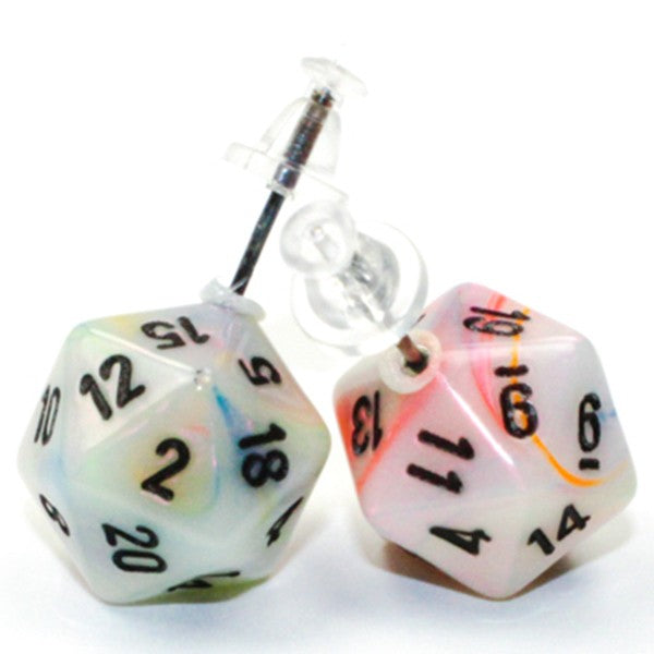 CHX54506: Stud Earrings - Festive: Mini d20 Circus (Pair)