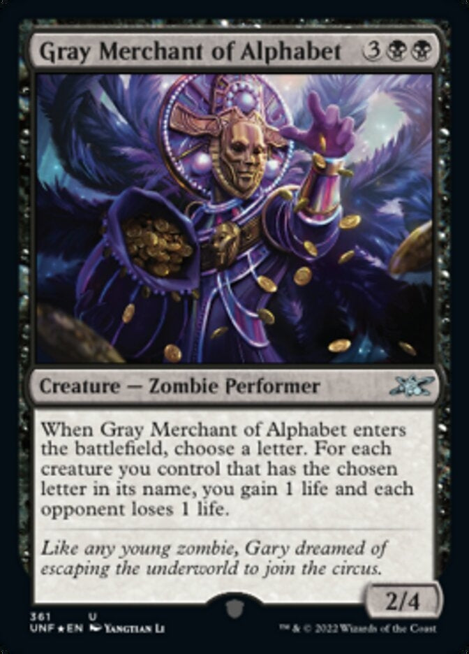 Gray Merchant of Alphabet [#361 Galaxy Foil] (UNF-U)