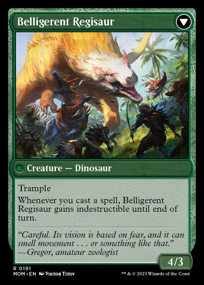 Invasion of Ixalan // Belligerent Regisaur [#0191] (MOM-R)