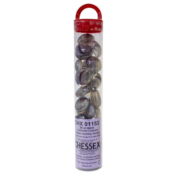 CHX01153: Glass Stones Tube - Lavendar Catseye (20+)