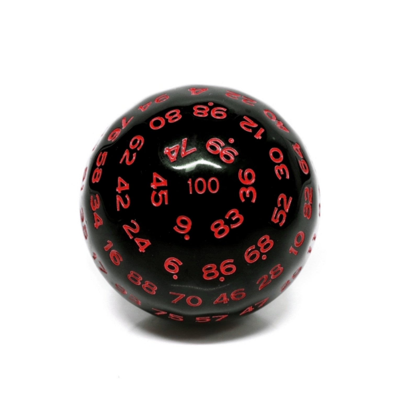 HDD-36: d100 - Opaque Black w/ Red