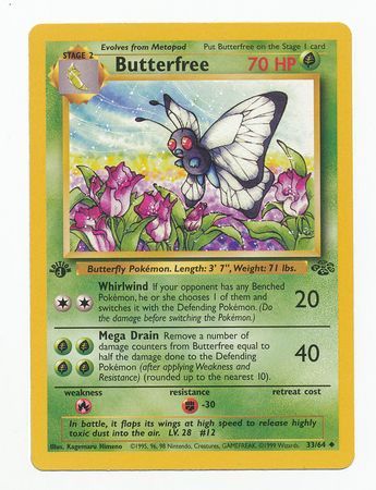 Butterfree - 33/64 (JU) Uncommon - Near Mint 1st Edition