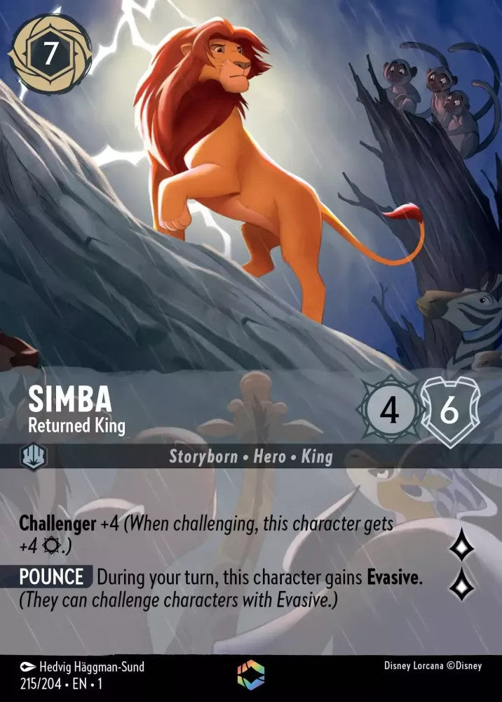 Simba - Returned King (Alternate Art) (The First Chapter 215/204) Enchanted - Near Mint Holofoil