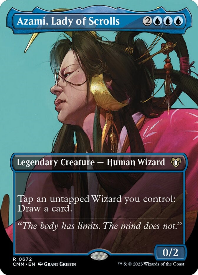 Azami, Lady of Scrolls [#0672 Borderless Profile] (CMM-R)