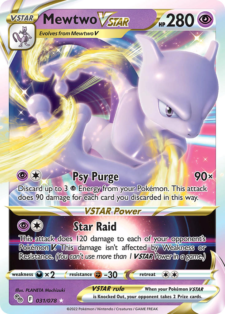 Mewtwo VSTAR - 031/078 (PGO) Ultra Rare - Near Mint Holofoil