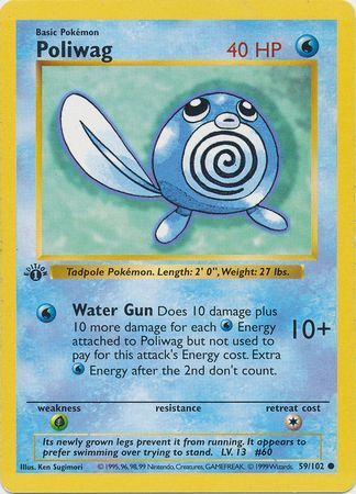 Poliwag - 059/102 (BS) 1st Edition Common - Near Mint