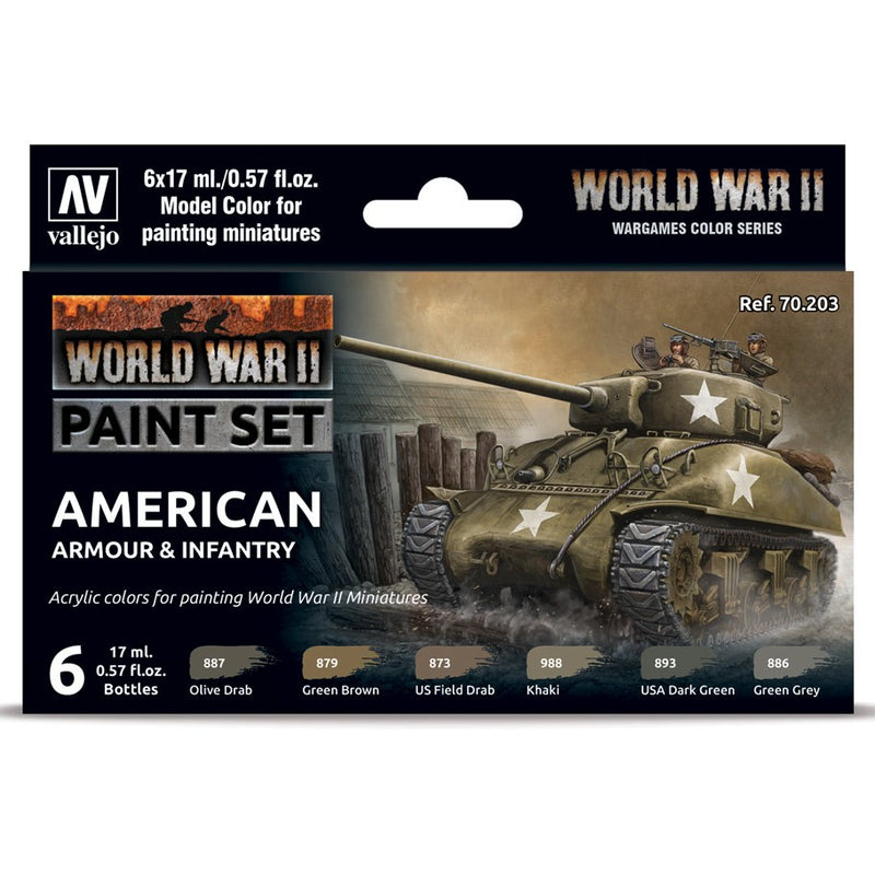 Model Color: World War II Paint Set - American Armour and Infantry