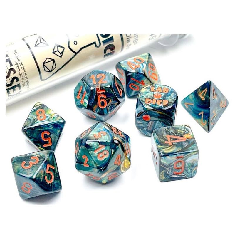 CHX30049: Lustrous - Poly Set Alpestris w/orange (Luminary) (7) (Lab Dice 5)