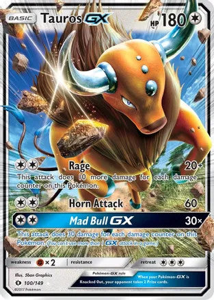 Tauros GX - 100/149 (SM01) Ultra Rare - Near Mint Holofoil