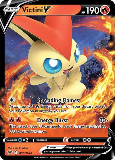 Victini V - SWSH104 (SWSH:PR) Promo - Near Mint Holofoil