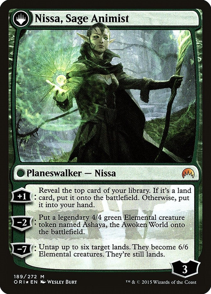 Nissa, Vastwood Seer/Nissa, Sage Animist (ORI-M-PRE)