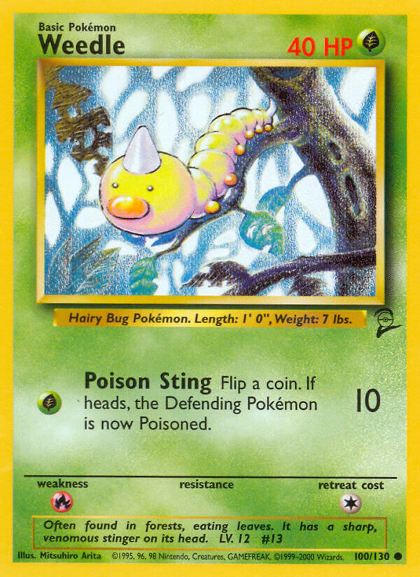 Weedle - 100/130 (BS2) Common - Near Mint