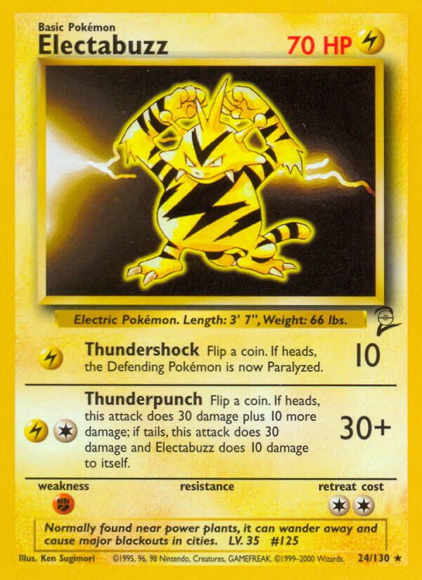 Electabuzz - 024/130 (BS2) Rare - Near Mint