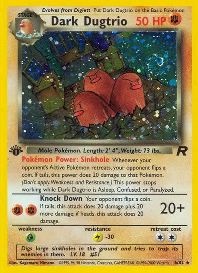 Dark Dugtrio (6/82) 1st Edition Damaged