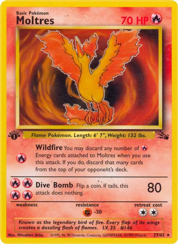 Moltres - 27/62 (FO) Rare - Light Play 1st Edition