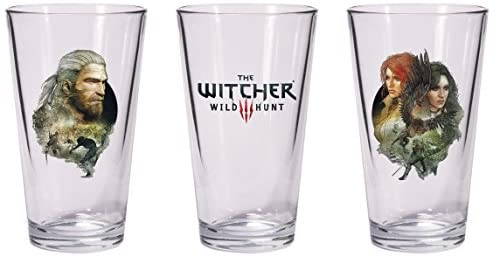 WITCHER PINT GLASS SET GERALT & TRISS YENNEFER