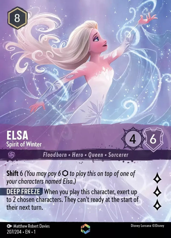 Elsa - Spirit of Winter (Alternate Art) (The First Chapter 207/204) Enchanted - Near Mint Holofoil