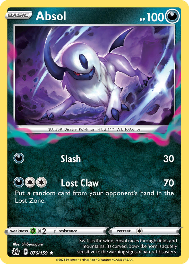 Absol - 076/159 (CRZ) Holo Rare -  Near Mint Holofoil
