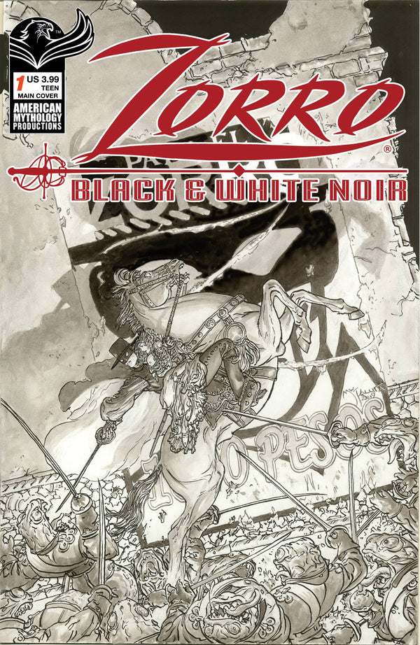 ZORRO BLACK & WHITE NOIR #1 CVR A KALUTA