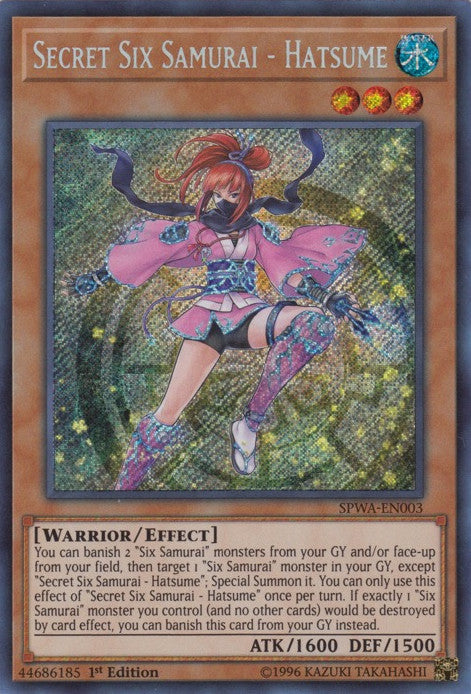 Secret Six Samurai - Hatsume (SPWA-EN003) 1st Edition Secret Rare