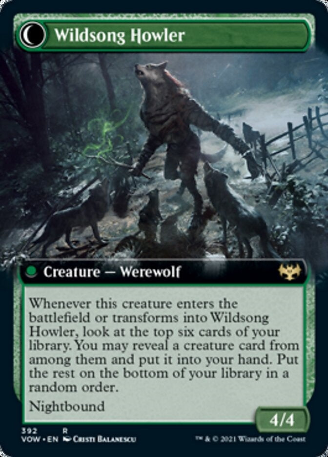 Howlpack Piper // Wildsong Howler [#392 Extended Art] (VOW-R)