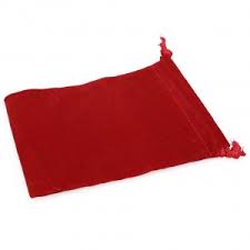 CHX02394: Red Velour Dice Pouch (large)