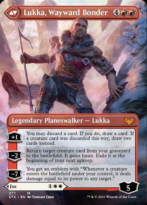 Mila, Crafty Companion // Lukka, Wayward Bonder [#277 Borderless Planeswalkers] (STX-M)