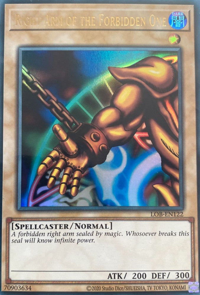 Right Arm of the Forbidden One (LOB-EN122 (c) 2020 25th Anniversary) Ultra Rare - Near Mint Unlimited