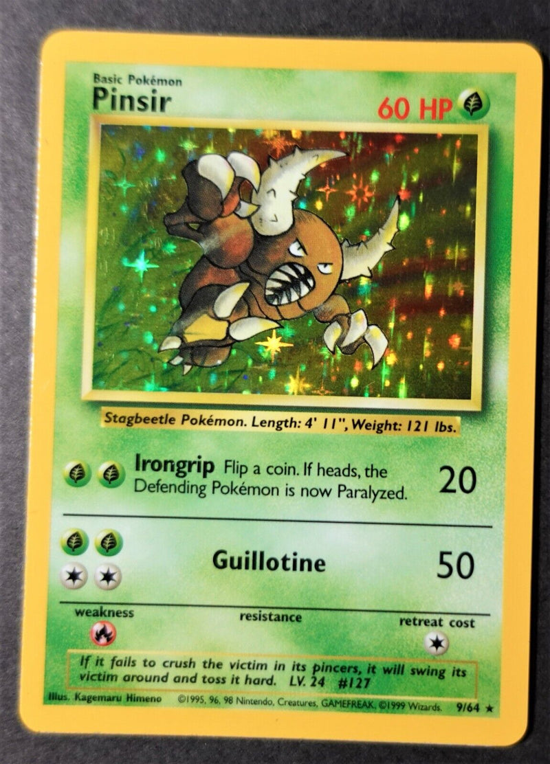 Pinsir  - 09/64 (JU) Holo Rare - Near Mint Unlimited Holofoil Misprint