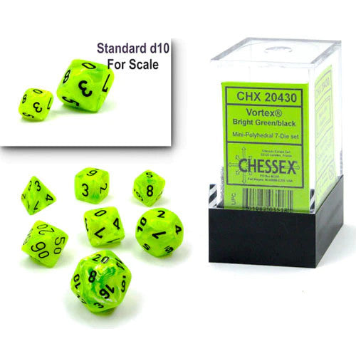 CHX20430: Vortex - Mini Poly Set Bright Green w/black (7)