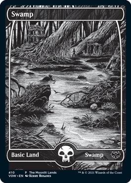 Swamp [#410 Full Art B&W] (VOW-C-PP)