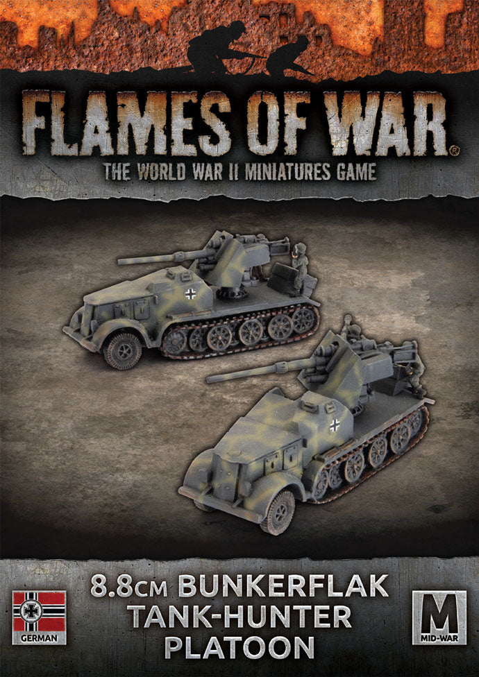 Flames of War: WWII: German (GBX187) - 8.8cm Bunkerflak Tank-hunter Platoon (x2)