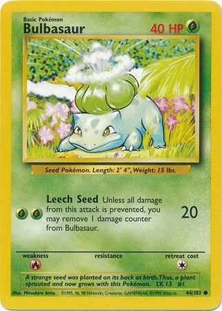 Bulbasaur - 044/102 (BS) Common - Near Mint