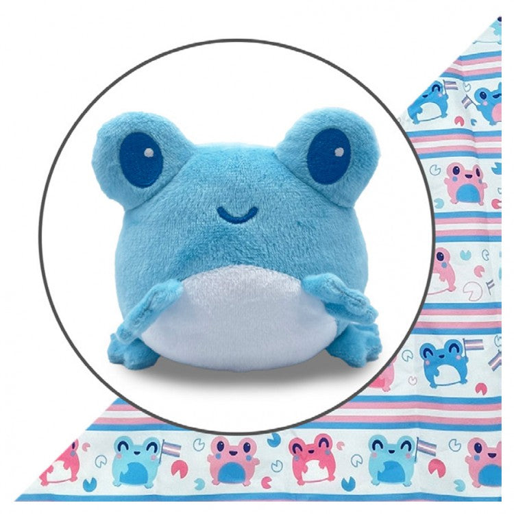 Plush Tote Bag: Blue Frog - Transgender Pride