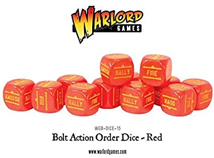 Bolt Action Orders Dice - Red (12)