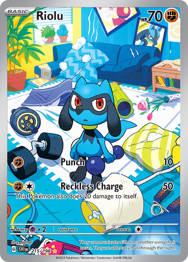 Riolu - 215/198 (SV1) Illustration Rare - Near Mint Holofoil