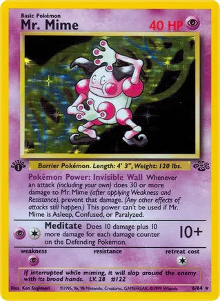 Mr. Mime - 06/64 (JU) Holo Rare - Lightly Played Unlimited Holofoil