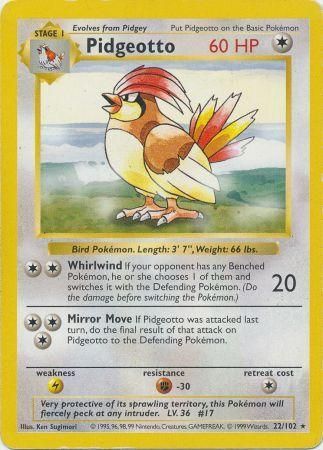 Pidgeotto - 022/102 (BSS) Rare - Near Mint Unlimited