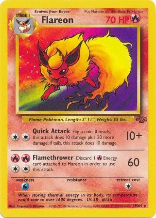 Flareon - 19/64 (JU) Rare - Near Mint Unlimited